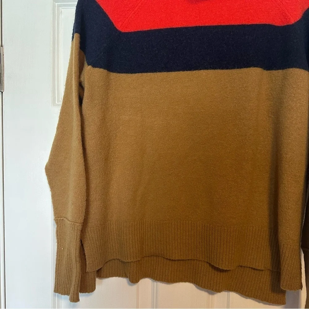 J.Crew color block turtleneck sweater in super soft yarn